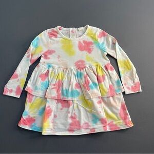 Colorful Tie-Dye Long Sleeve Dress